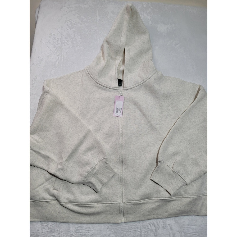 NWT Wild Fable Hoodie Women 4X Heather Grey Full Zip Oversized Sweatshirt